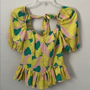 Milk & Honey Yellow, Pink and Green Floral Corset Top size XS